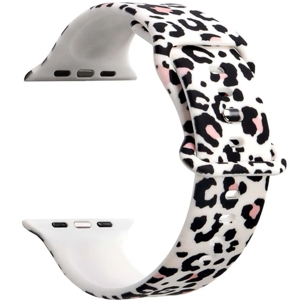 Apple Watch pink cheetah print silicone Watch band